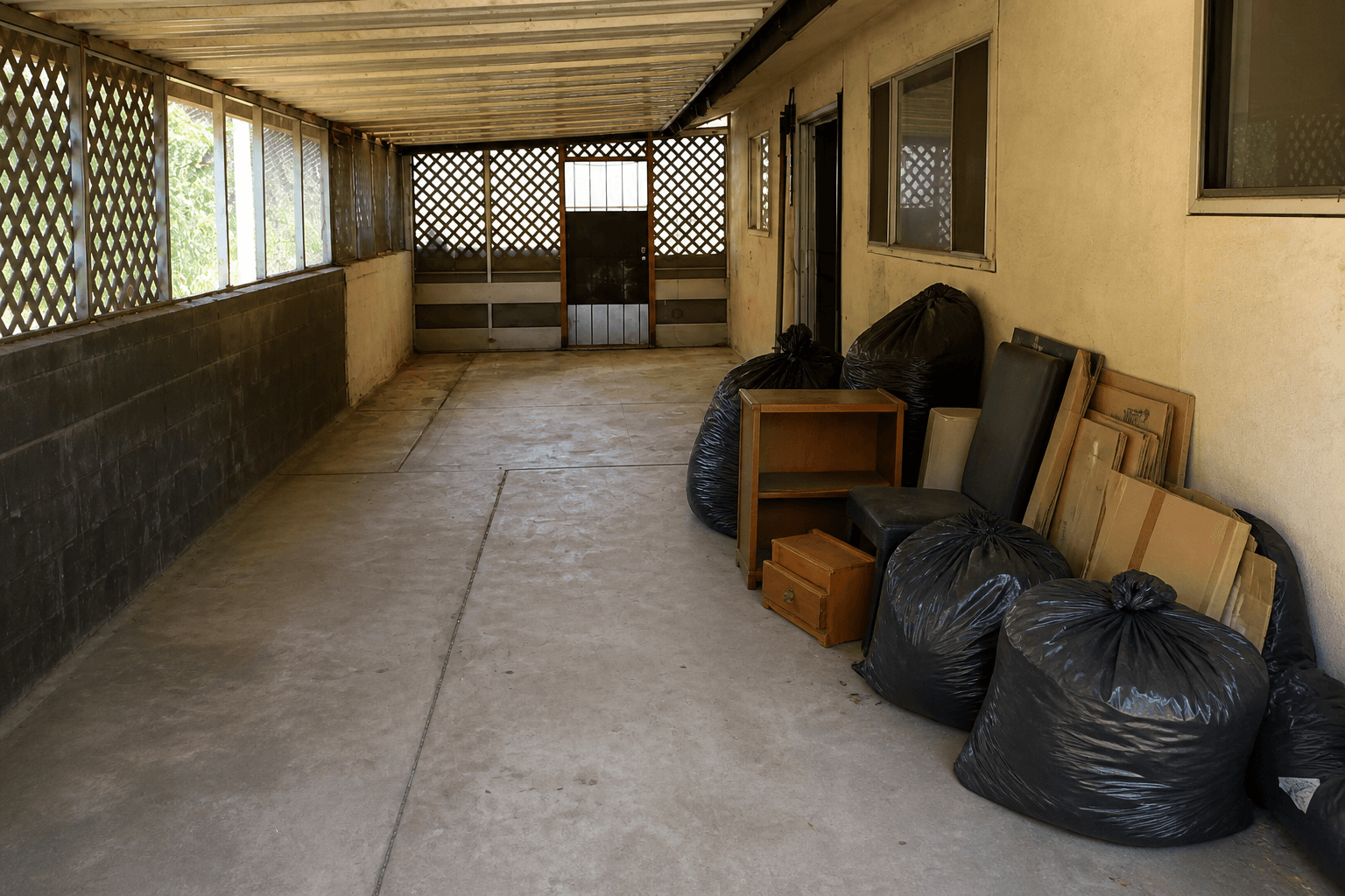 Residential patio cleanout nearly complete